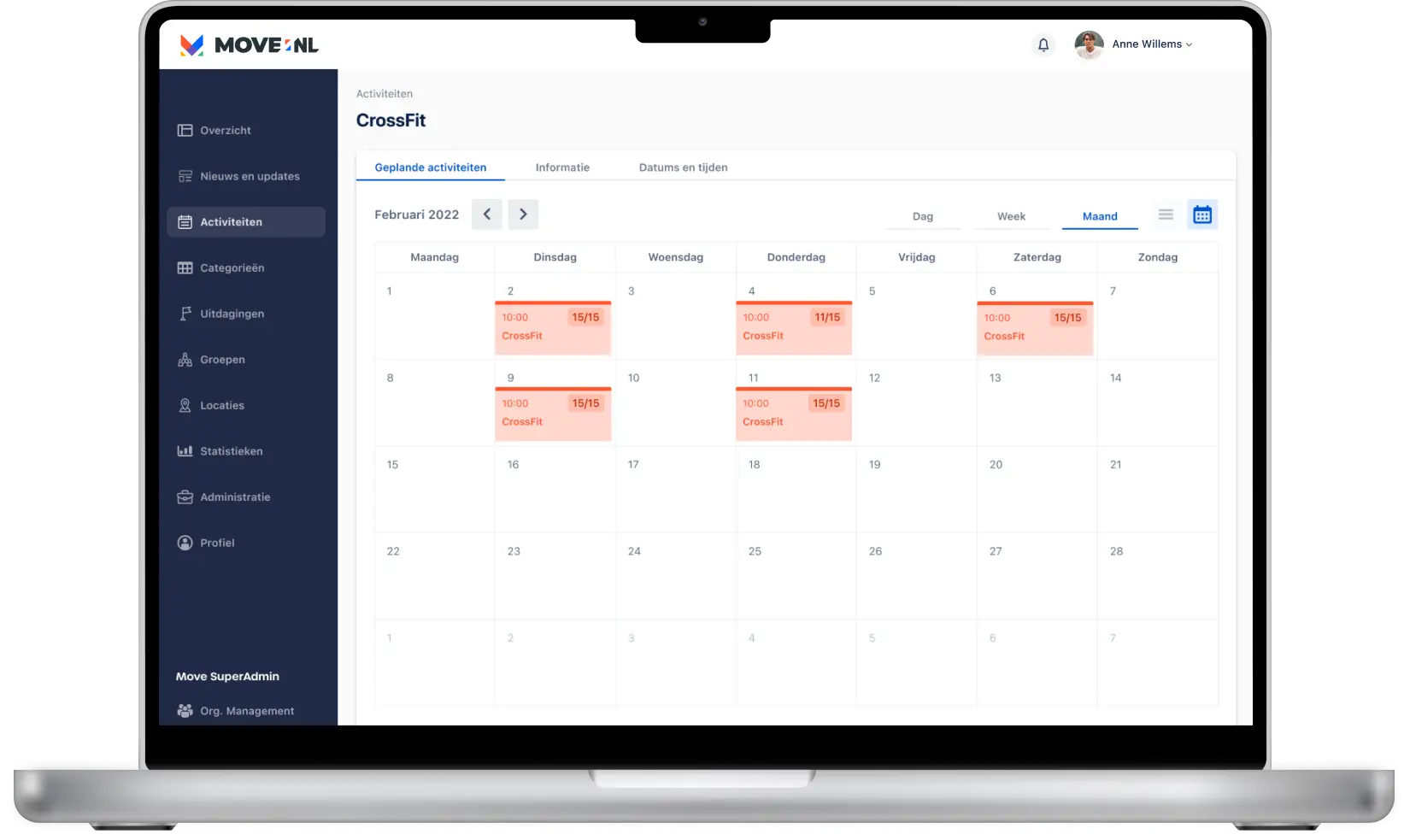 Dashboard MoveNL agenda